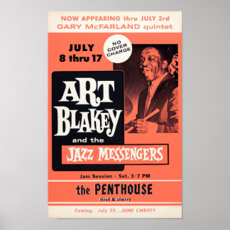 Art Blakey på Vintagen för reproduktion i Penthous Poster