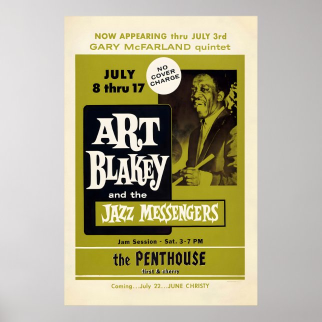 Art Blakey & The Jazz Messengers jazzaffisch Poster (Framsidan)