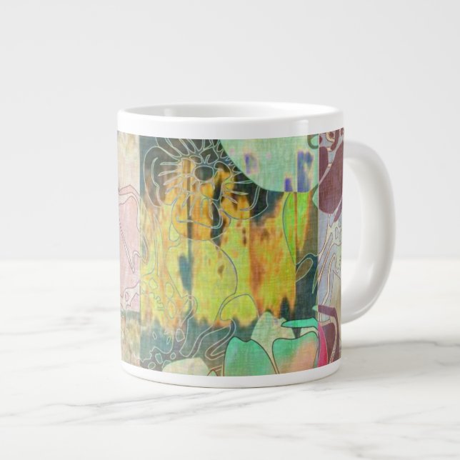 Art blommigt grunge mönster jumbo mugg (Framsida höger)