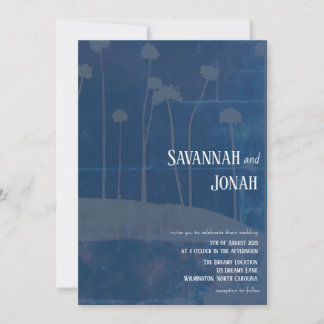 Art Blue Flower - Unik bröllopsinbjudan Inbjudningar