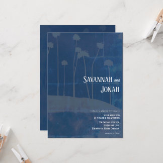 Art Blue Flower - Unik bröllopsinbjudan Inbjudningar