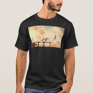 Art Boy and Birds retro-familj T Shirt