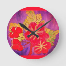 ART BRIGHT SHINY FLOWER DESIGN RED GRÖNT MAUVE
