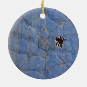 Art by Children, Spider with cobweb, teckning Julgransprydnad Keramik