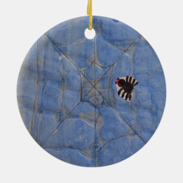 Art by Children, Spider with cobweb, teckning Julgransprydnad Keramik (Baksidan)