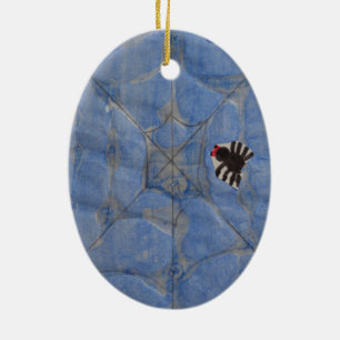 Art by Children, Spider with cobweb, teckning Julgransprydnad Keramik