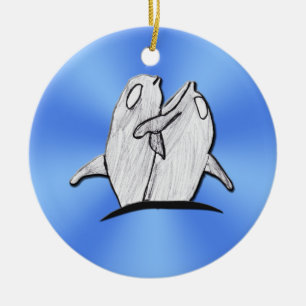Art by Kids - Dolphins Hugger - Blue Ornaments Julgransprydnad Keramik