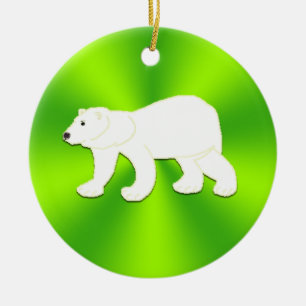 Art by Kids - Polar Bear Sketch - Grönt Ornaments Julgransprydnad Keramik