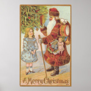 ART CANVAS AUENTIC 1800s CHRISTMAS ART REPRO Poster