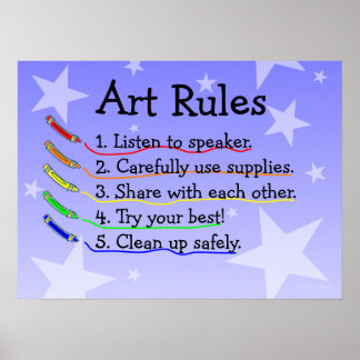 Art Class Regler Poster