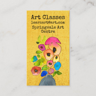 Art Classes artist blommigt business Visitkort