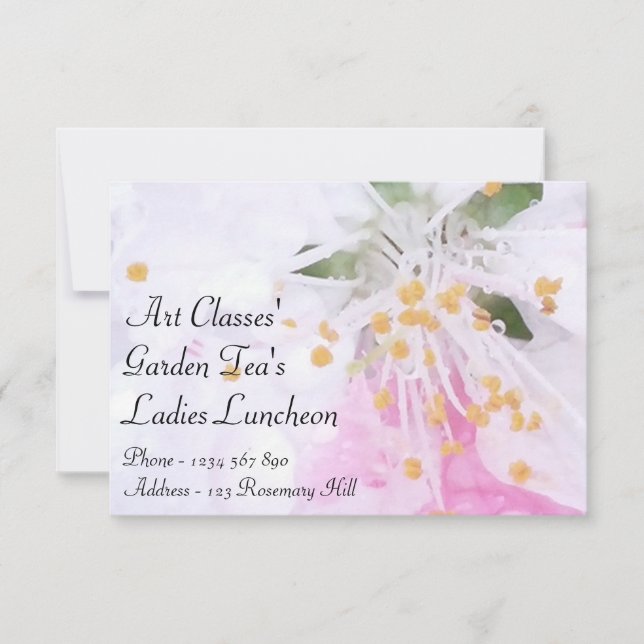 Art Classes Dam Luncheon Garden Teas's Inbjudningar (Framsida)