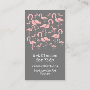 Art Classes för barn business gulla flamingo Visitkort