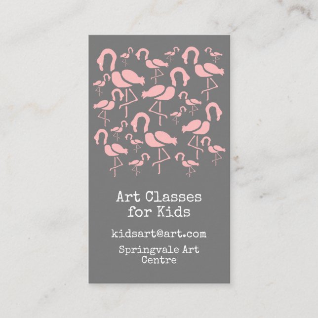 Art Classes för barn business gulla flamingo Visitkort (Framsida)