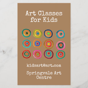Art Classes för barn business regnbåge circles Flygblad
