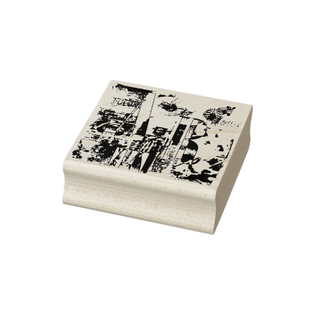 ART COLLAGE svart och vitt + dina idéer Stämpel (Stämpel)