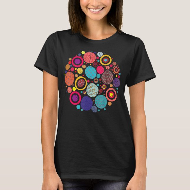 Art Colorful Mönster Circle September Internationa T Shirt (Framsida)
