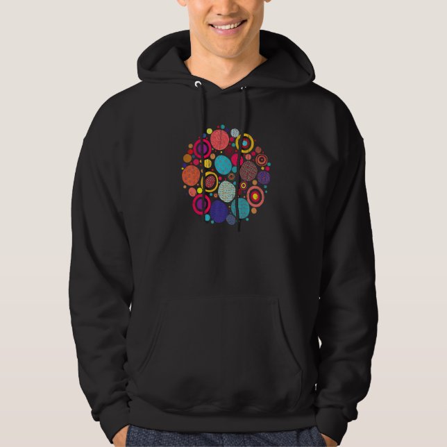 Art Colorful Pattern Circle September Internationa Hoodie (Framsida)