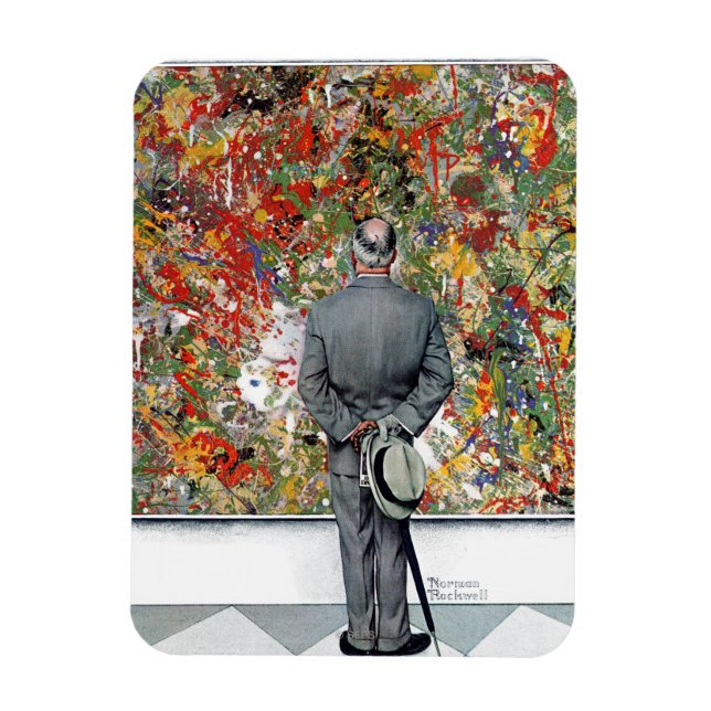 Art Connoisseur av Norman Rockwell Magnet (Vertikal)