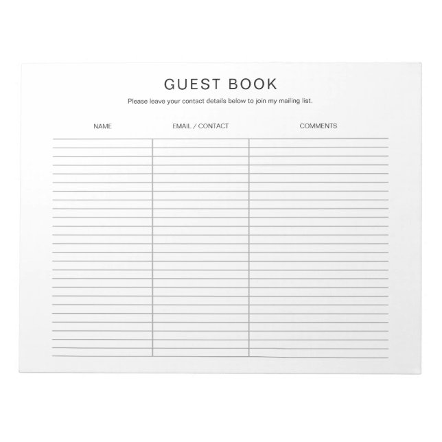Art Craft Show Exhibit Fair Guestbook Anteckningsblock (Framsida)
