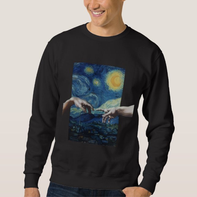 Art Creation Hands Starry Night Sweatshirt (Framsida)