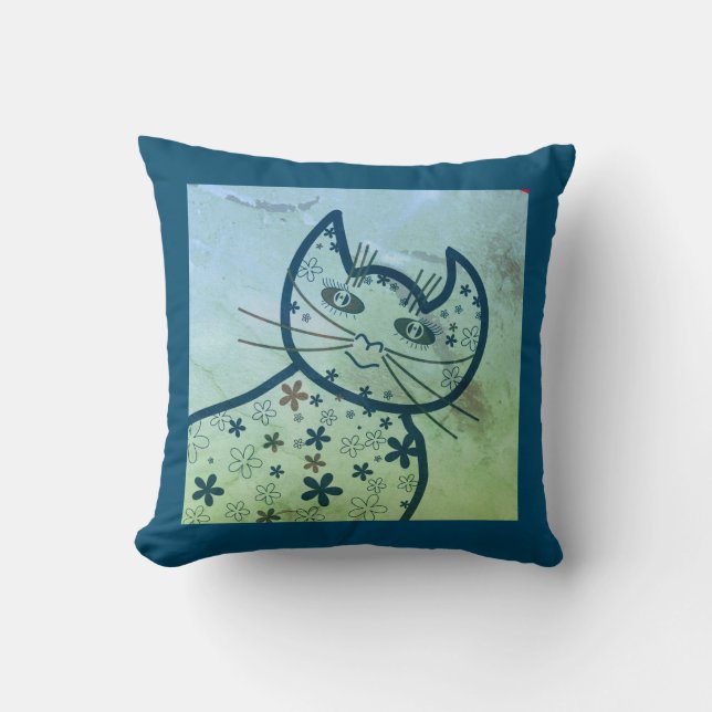 Art,Cute Cat Clipart Kudde (Framsida)