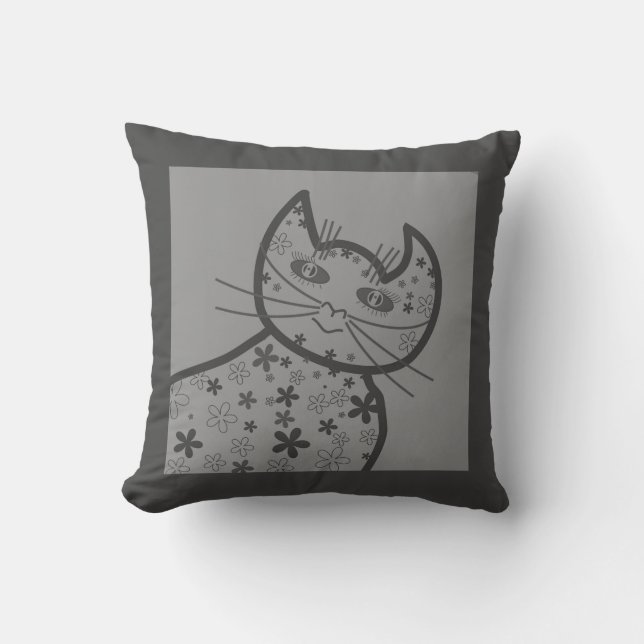 Art,Cute Cat Clipart Kudde (Framsida)
