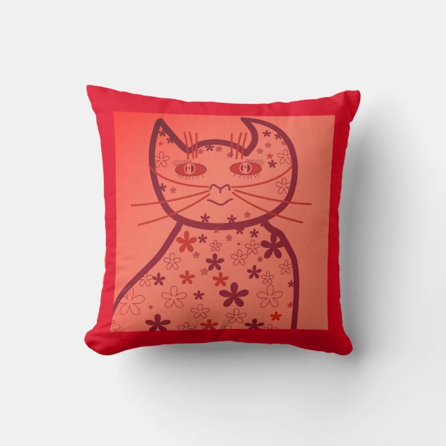 Art,Cute Cat Clipart Kudde (Framsida)