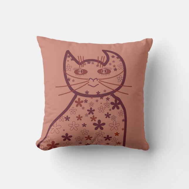 Art,Cute Cat Clipart Kudde (Framsida)