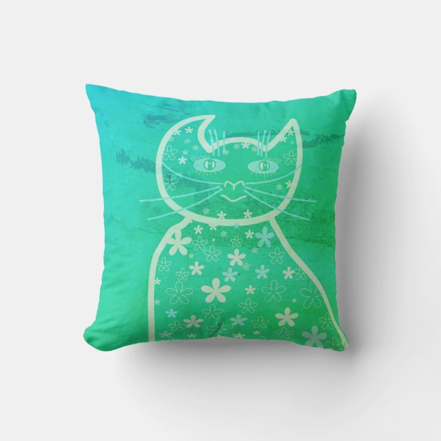 Art,Cute Cat Clipart Kudde (Framsida)