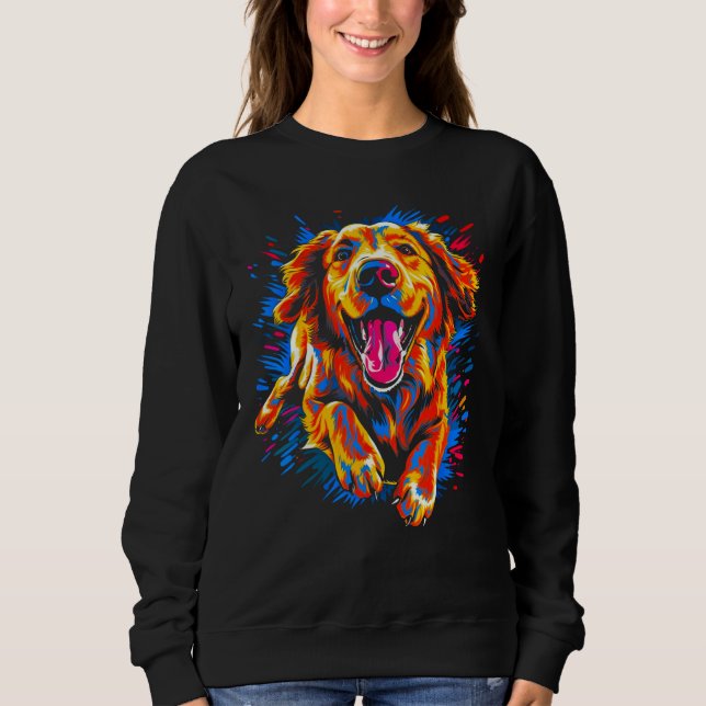 Art Cute Golden Retriever Dog T Shirt (Framsida)