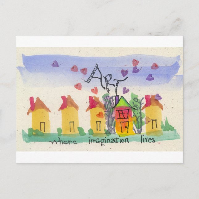 Art där fantasi lever vykort (Framsida)