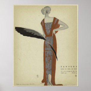 Art Deco 1920-talet Mode ~ Ro du Soir Poster