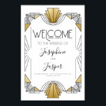 Art Deco 1920-talet Vit- och Guld-välkomstskylt Poster<br><div class="desc">Art Deco 1920-talets 20-årsjubileum för babykläder i Bröllop Möhippan Bolaget Helgdag White och Guld Wecome Sign</div>