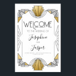 Art Deco 1920-talet Vit- och Guld-välkomstskylt Poster<br><div class="desc">Art Deco 1920-talets 20-årsjubileum för babykläder i Bröllop Möhippan Bolaget Helgdag White och Guld Wecome Sign</div>