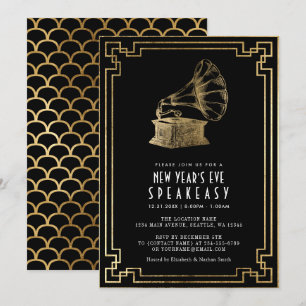 Art Deco 1920-talets Nyårsafton Party Inbjudningar