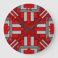 Art Deco 1920's Geometric Red-Grått