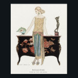 Art Deco 1922 Barbier Mode Illustration Poster<br><div class="desc">Rosalinde: Robe du soir (1922) mode illustration i högupplöst tal av George Barbier. Ursprungligen från Rijksmuseum. Digitalt förbättrad</div>