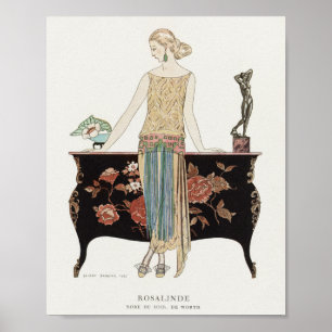 Art Deco 1922 Barbier Mode Illustration Poster