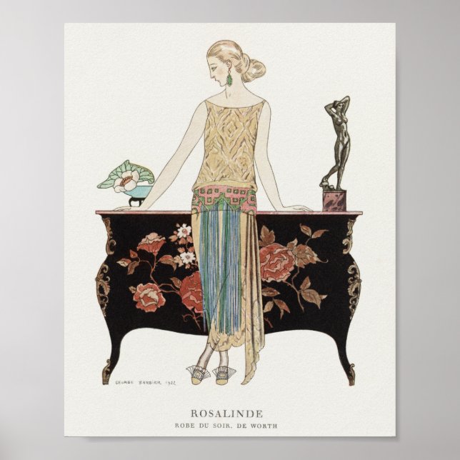 Art Deco 1922 Barbier Mode Illustration Poster (Framsidan)