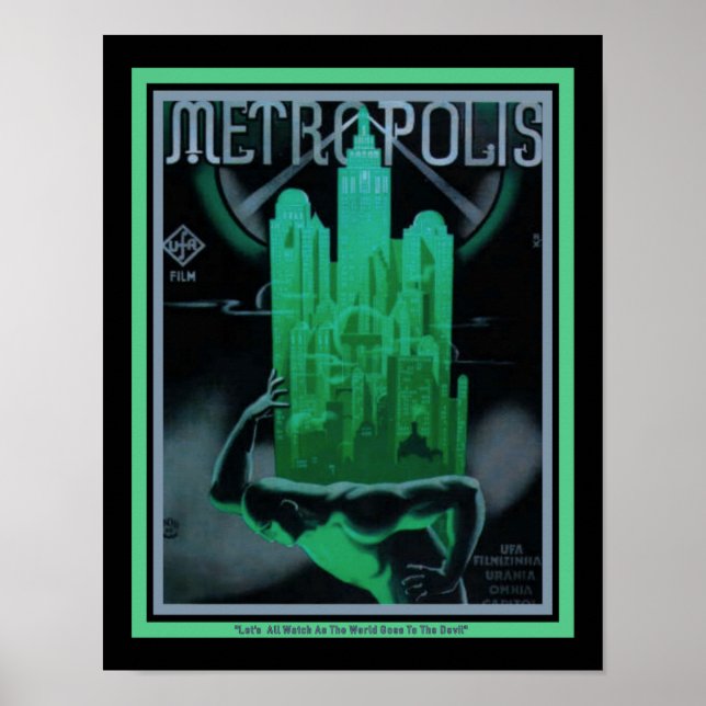 Art Deco 1927 "Metropolis"-film Poster (Framsidan)