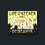 Art Deco 20s Retro Sunny Demeanor - inspiration Canvastryck<br><div class="desc">Den här unika, antika designen tittar för att se ut som 20:e Art Deco från Gatsby-eran. De två manar och en kvinna i designen förekom ursprungligen i en riktig 1920-talsreklam i en tidning. Här har de förvandlats till musiker och party-gorer. Mannen på den lämnat spelar piano och kvinnan spelar droppen...</div>