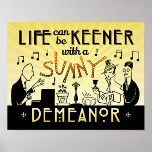 Art Deco 20s Retro Sunny Demeanor - inspiration Poster