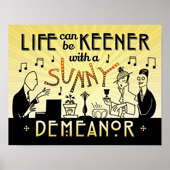 Art Deco 20s Retro Sunny Demeanor - inspiration Poster (Framsidan)