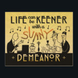 Art Deco 20s Retro Sunny Demeanor - inspiration Trätavla<br><div class="desc">Den här unika, antika designen tittar för att se ut som 20:e Art Deco från Gatsby-eran. De två manar och en kvinna i designen förekom ursprungligen i en riktig 1920-talsreklam i en tidning. Här har de förvandlats till musiker och party-gorer. Mannen på den lämnat spelar piano och kvinnan spelar droppen...</div>