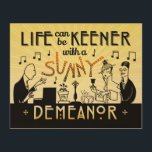 Art Deco 20s Retro Sunny Demeanor - inspiration Trätavla<br><div class="desc">Den här unika, antika designen tittar för att se ut som 20:e Art Deco från Gatsby-eran. De två manar och en kvinna i designen förekom ursprungligen i en riktig 1920-talsreklam i en tidning. Här har de förvandlats till musiker och party-gorer. Mannen på den lämnat spelar piano och kvinnan spelar droppen...</div>