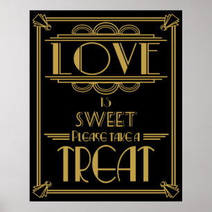 Art Deco 20's stil Sweet bord print Poster