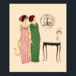 Art Deco 2 Paul Poiret-klänningar av Paul Iribe Poster<br><div class="desc">Detta är ett digitalt utökat tryck av en vintage från 1908,  Paul Iribe Art Deco mode,  som illustrerar två Paul Poiret-klänningar. Du kan anpassa bakgrunden till färg.</div>