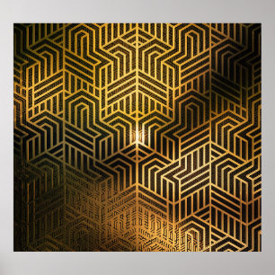 Art Deco 3D Illustration, Reklam Tapet. Poster