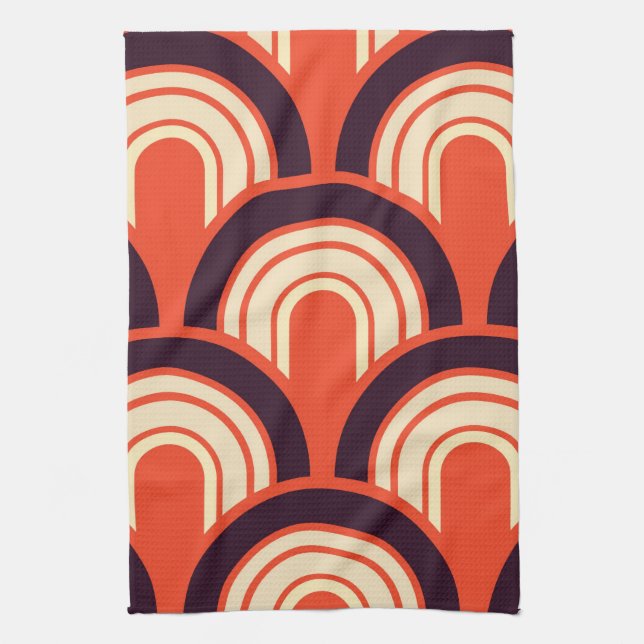 Art Deco 50 Retro Abstrakt Art Kökshandduk (Vertikal)